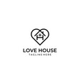 love house logo design template vector image