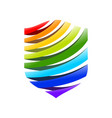 rainbow fountain modern shield symbol logo design vector image vector image