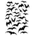 bats silhouettes set vector image