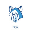 fox logo design blue label badge or emblem vector image