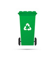 green recycle bin isolated on white background vector image