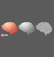 brain 3d icon set vector image vector image