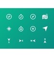 compass icons on green background vector image vector image