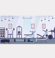 crossfit health club studio with workout equipment vector image
