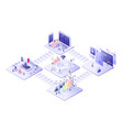 flat isometric business online concept vector image vector image