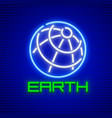 globe planet earth neon icon vector image