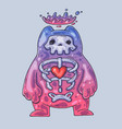 skeleton in a jelly monster cartoon vector image