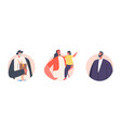 traditional jewish characters icons or avatars vector image