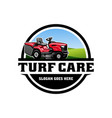 turf and lawn mower logo vector image vector image