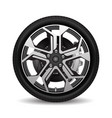 aluminum wheel car tire style racing black grey vector image