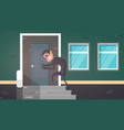 burglar in black mask using bunch skeleton keys vector image