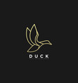 logo duck flying gold color luxury style vector image vector image