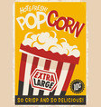 popcorn retro poster vector image