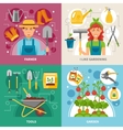 gardening concept 4 icons square banner vector image vector image