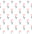 heart haped doodle flowers seamless pattern vector image vector image