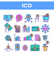 ico bitcoin thin line icons set vector image