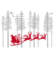 santa claus with his reindeer in fir forest vector image vector image