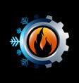 snowflake and sun symbol for air conditioning vector image vector image