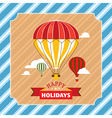 vintage greeting card with hot air balloons vector image