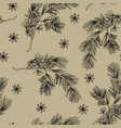 elegant hand drawn christmas seamless pattern vector image vector image