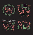 handwritten calligraphic spring lettering set vector image