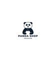 panda with shopping bag cute logo icon vector image