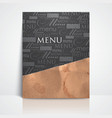 restaurant menu design with grunge cardboard vector image vector image