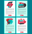 web pages with gift boxes and shopping sale labels vector image