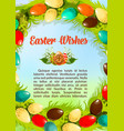easter wishes paschal eggs poster template vector image vector image