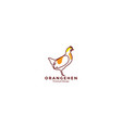 lines art abstract animal pets hen logo design vector image