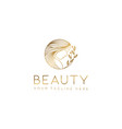 luxury beauty woman line art logo design vector image