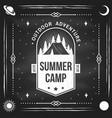 summer camp on chalkboard vector image vector image
