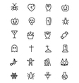 halloween line icons 2 vector image vector image