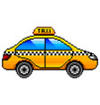 pixel taxi car detailed isolated vector image
