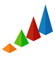 pyramid column chart icon isometric color element vector image vector image