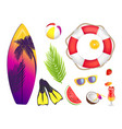 summer elements collection vector image