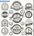 anniversary retro badges collection 7 years vector image