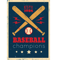baseball retro poster new grunge vector image vector image
