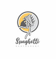 italian spaghetti logo design idea vector image vector image