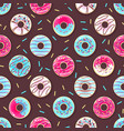 seamless pattern with colorful sweet donuts vector image