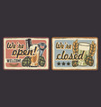 set vintage signage for cafe vector image