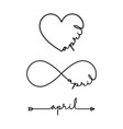 april - word with infinity symbol hand drawn vector image vector image
