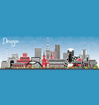 daegu south korea city skyline with color vector image
