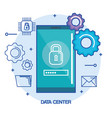 data center mobile phone security password vector image
