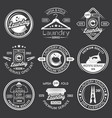 laundry cleaning service white emblems vector image