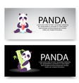 panda characters set banners vector image vector image