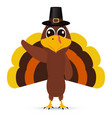 turkey pilgrimin on thanksgiving day vector image