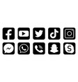 collection popular social media vector image vector image