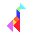 Color tangram puzzle in trapezoid shape on white Vector Image