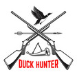 emblem template duck hunting club vector image vector image